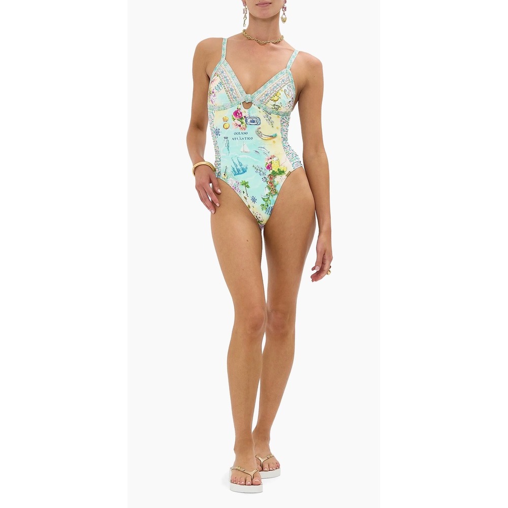 Camilla Just Coasting Knot Front Panelled One Piece Swimsuit Oceano Atlantico S